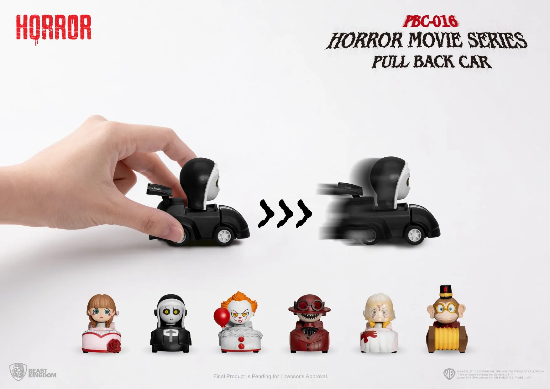 Beast Kingdom PBC-016 Horror Movie Series Pull Back Car Blind Box Set(6pcs)