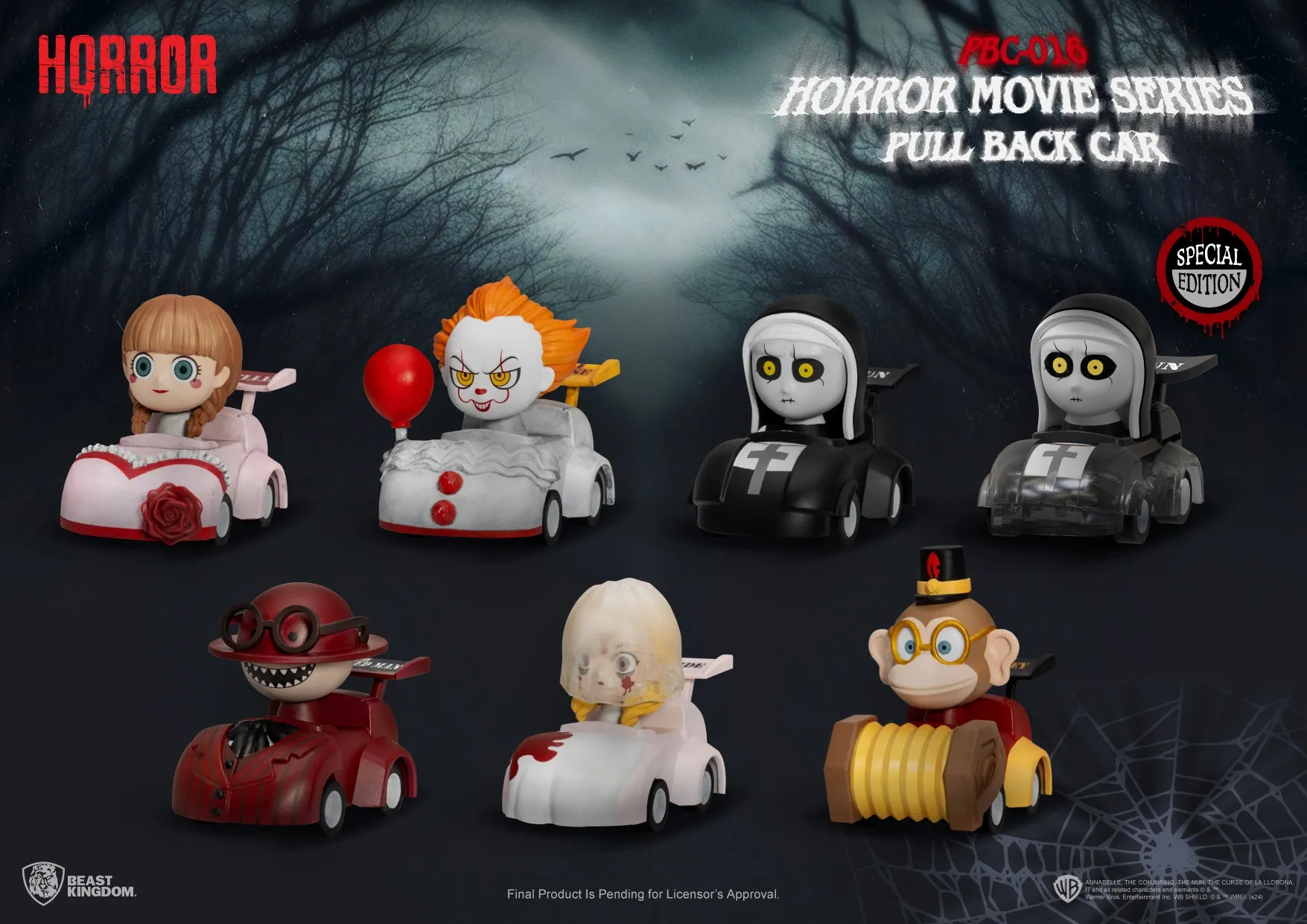 Beast Kingdom PBC-016 Horror Movie Series Pull Back Car Blind Box Set(6pcs)
