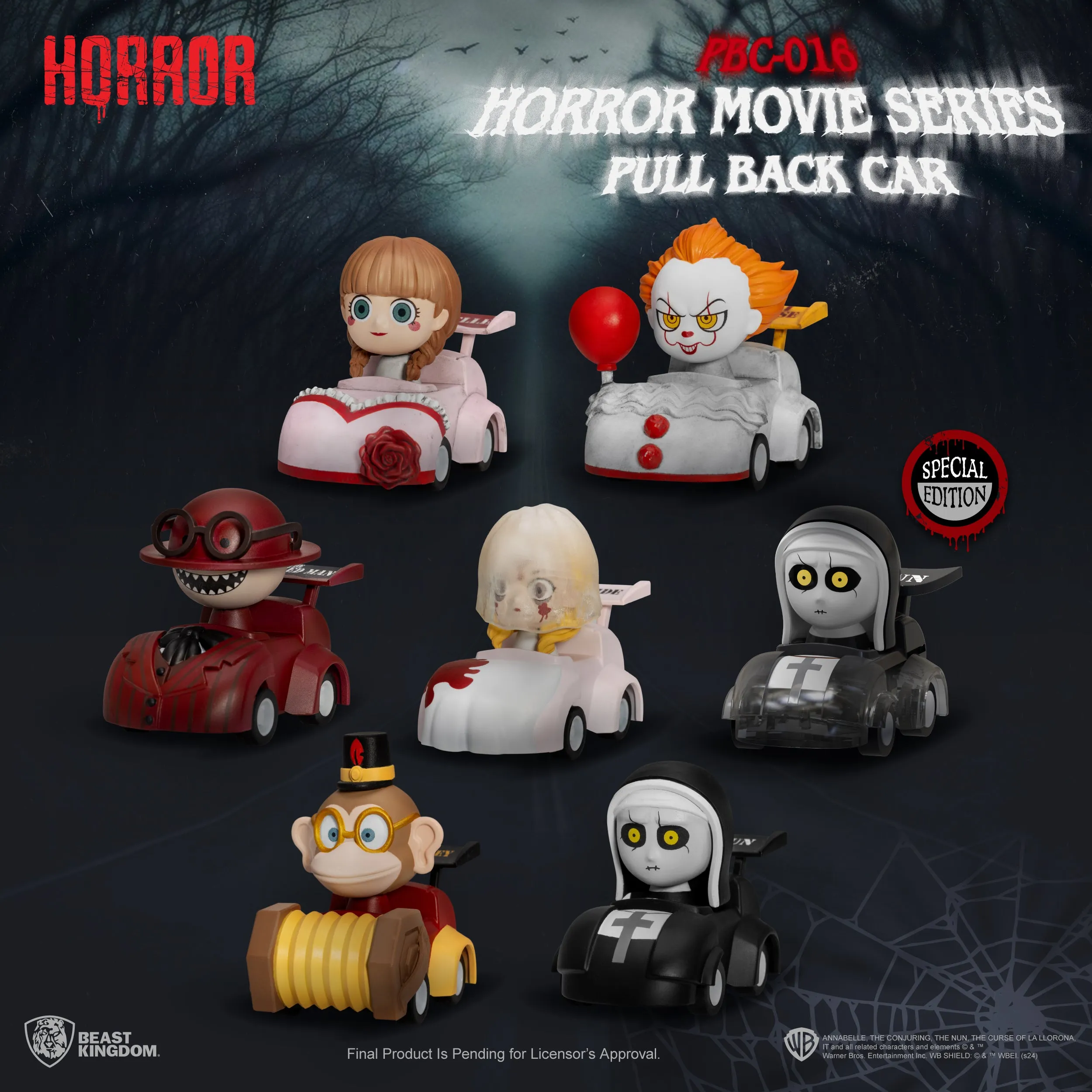 Beast Kingdom PBC-016 Horror Movie Series Pull Back Car Blind Box Set(6pcs)