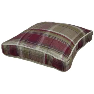 Deluxe Large Tartan Purple   Green Box Cushion 50cm x 50cm x 5cm