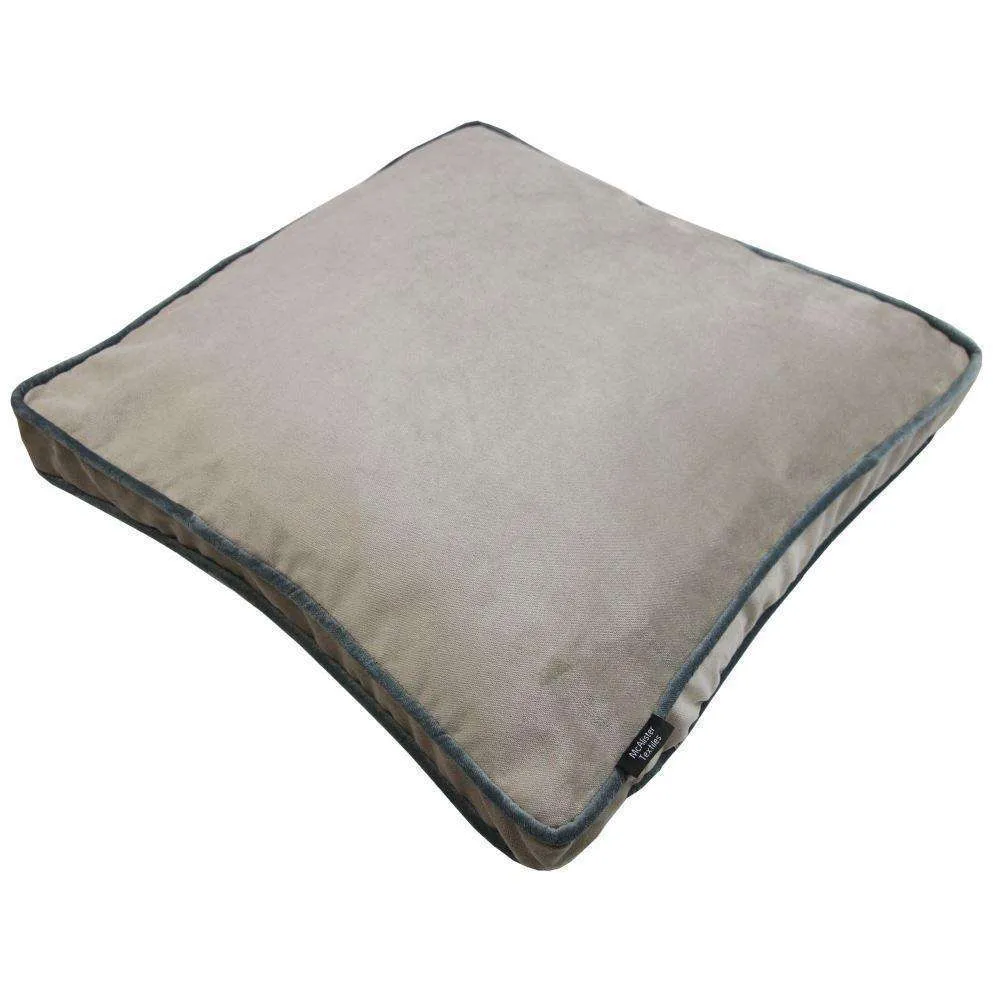 Deluxe Large Velvet Beige Mink Box Cushion 50cm x 50cm x 5cm