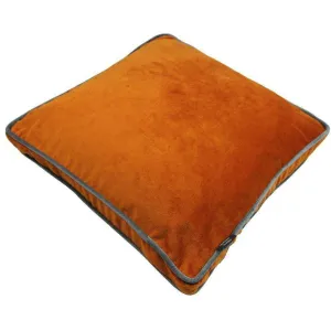 Deluxe Large Velvet Burnt Orange Box Cushion 50cm x 50cm x 5cm