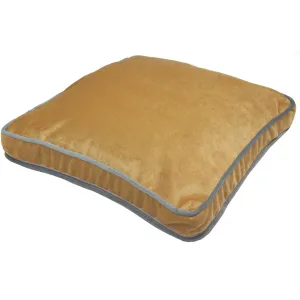Deluxe Large Velvet Yellow   Grey Box Cushion 50cm x 50cm x 5cm