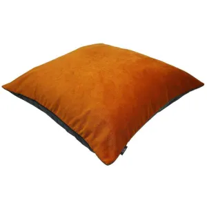 Deluxe Velvet Burnt Orange   Grey 66cm x 66cm Floor Cushion