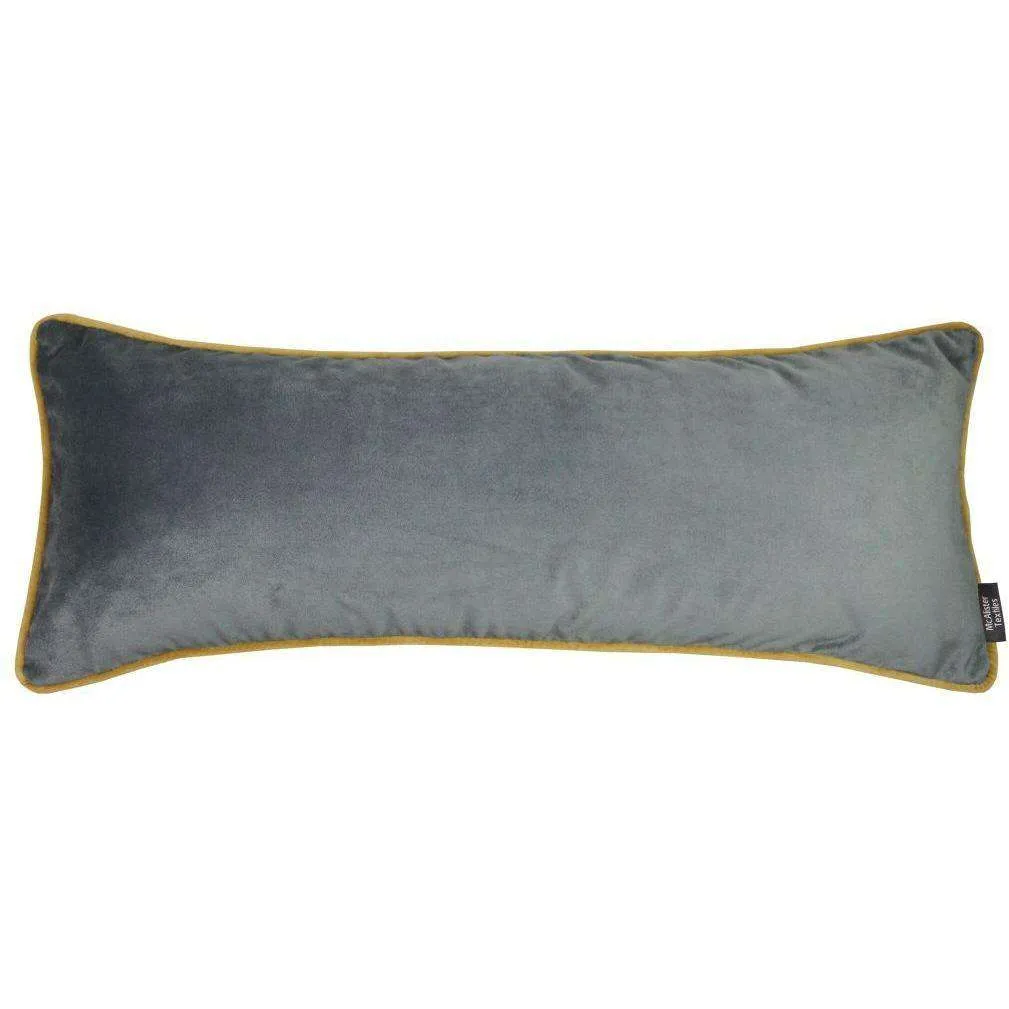 Deluxe Velvet Large Grey   Yellow Bed Pillow