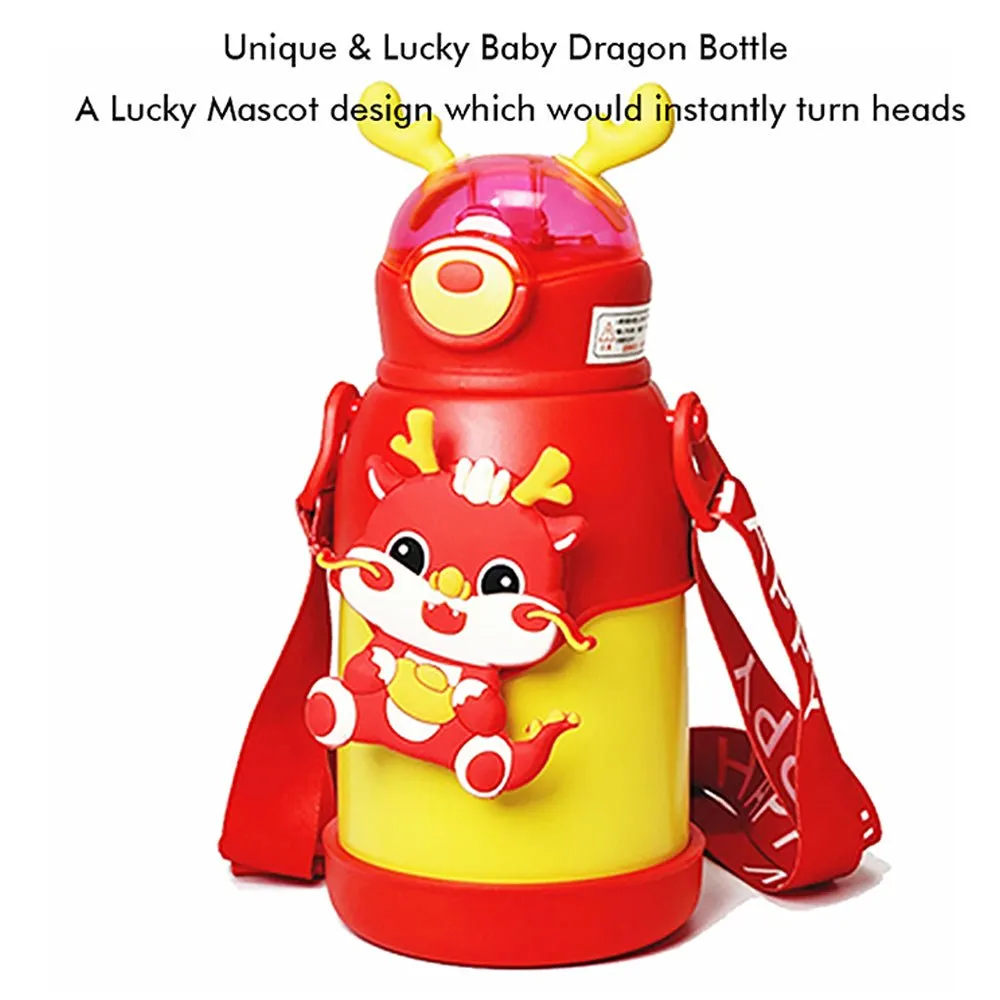 Orange Lucky Dragon theme Kids Water Bottle, 500ml