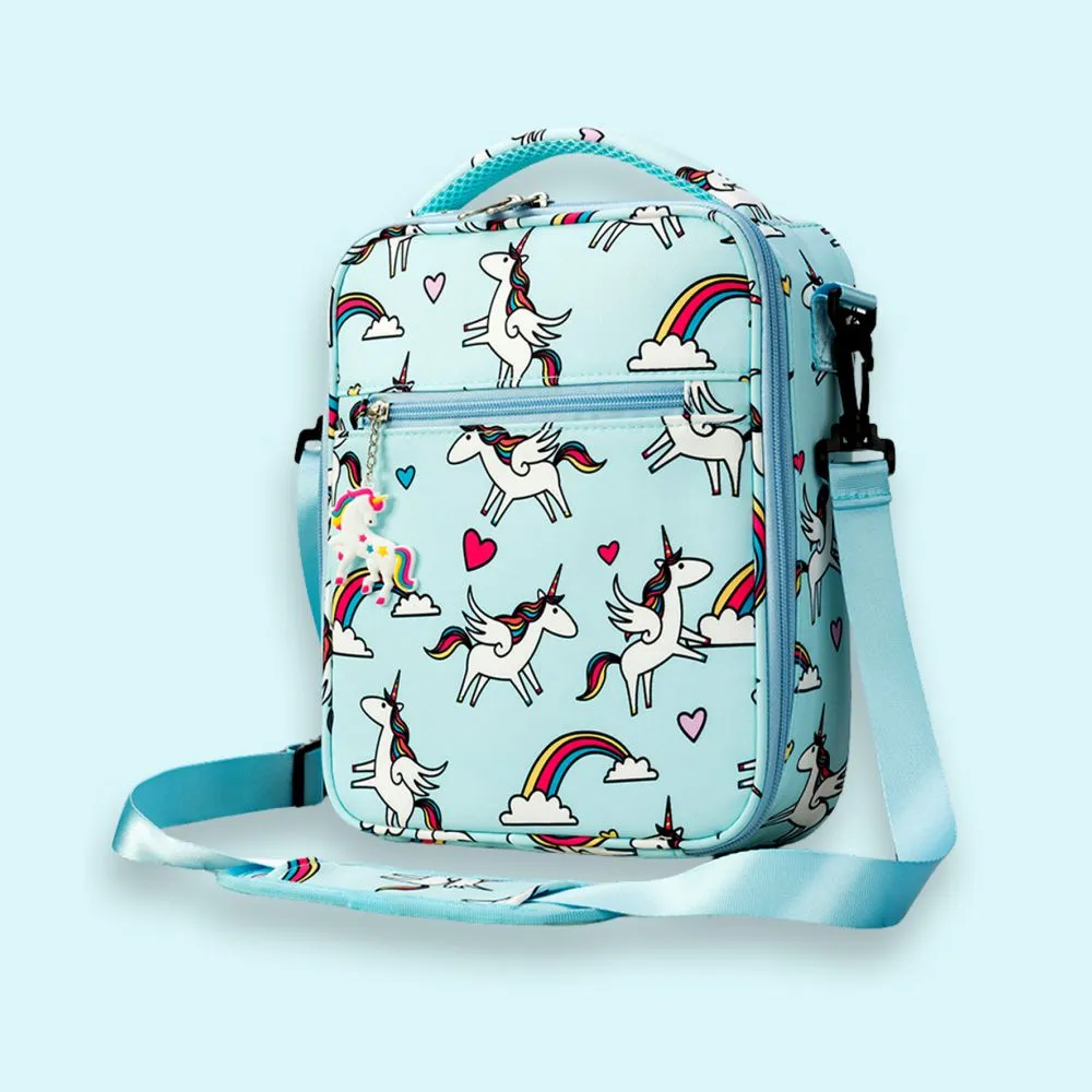 Princess Magic stainless Steel Kids Tiffin/ Lunch Box with matching Mint Green Lunch Bag