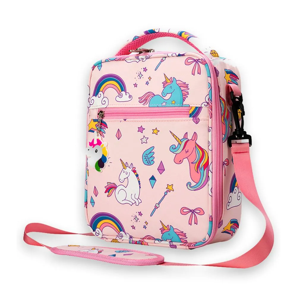 Princess Magic stainless Steel Kids Tiffin/ Lunch Box with matching Pink Lunch Bag