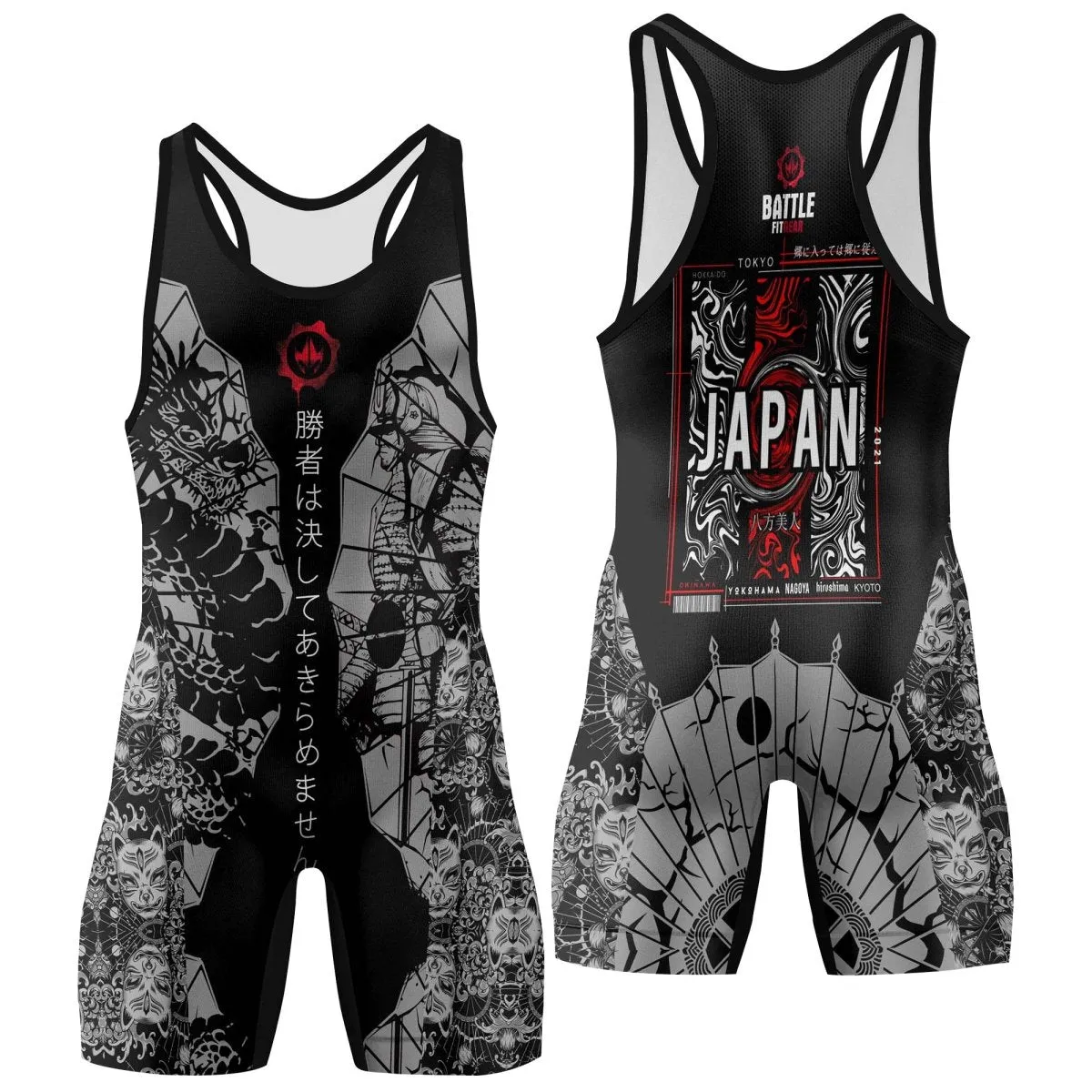 Samurai VS Dragon Wrestling Singlets