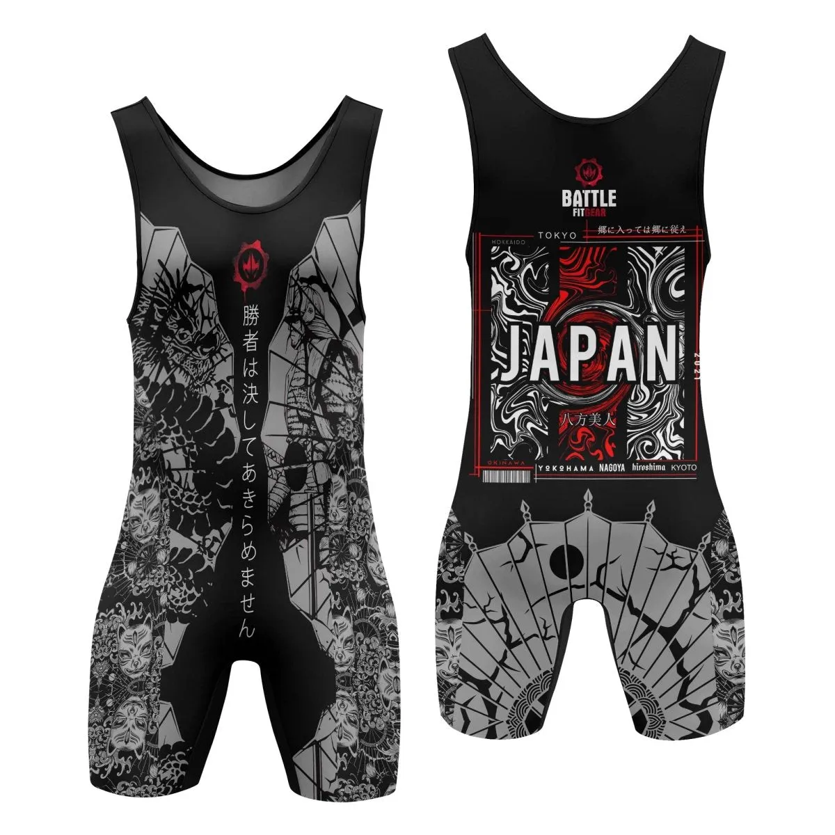Samurai VS Dragon Wrestling Singlets