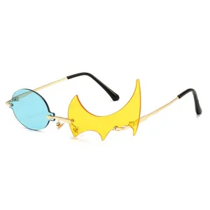 Unique Rimless Round Flame Shape Sunglasses