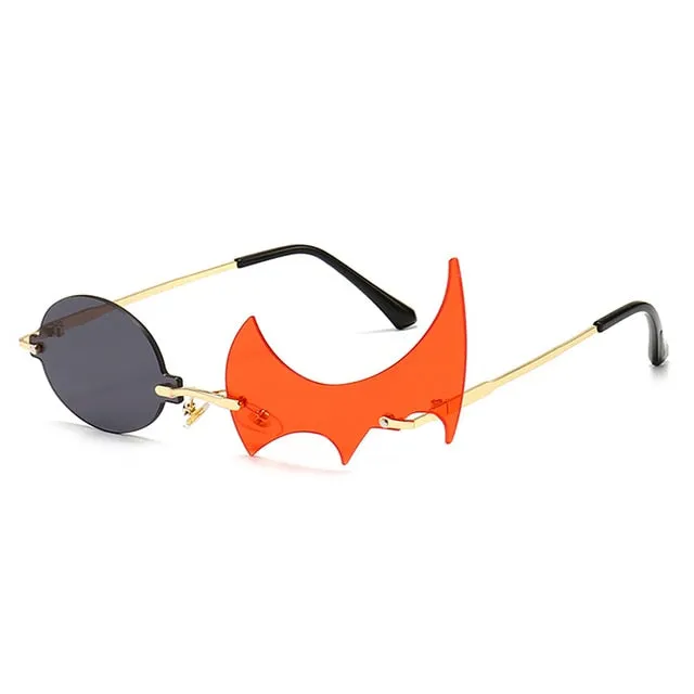 Unique Rimless Round Flame Shape Sunglasses